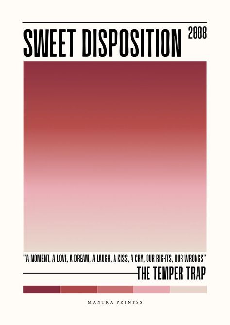 Sweet Disposition Temper Trap, Bedroom Gallery Wall, The Temper Trap, Sweet Disposition, Gallery Wall Bedroom, Modern Music, Bedroom Posters, Dining Room Office, Wall Ideas