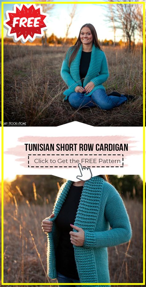 Tunisian Crochet Dress Pattern, Tunisian Cardigan Free Pattern, Free Crochet Tunisian Patterns, Tunisian Crochet Cardigan Pattern, Tunisian Crochet Top Patterns Free, Tunisian Sweater Pattern, Tunisian Crochet Cardigan Pattern Free, Tunisian Crochet Clothes, Tunisian Cardigan