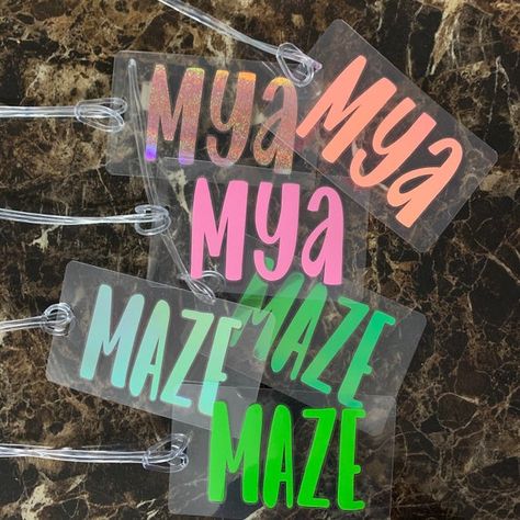 Custom Name Tags | Etsy Backpack Name Tags, Bag Label, Backpack Tags, Label Tag, Diaper Bag Backpack, Grad Parties, Permanent Vinyl, Goodie Bags, Name Tags