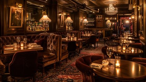 15 Best Jazz Age Speakeasy Room Designs - Marry Design Vampire Speakeasy, Jazz Lounge Aesthetic, Speakeasy Table, Speakeasy Home Bar, Jazz Speakeasy, Speakeasy Bar Design, Speakeasy Room Ideas, Speakeasy Room, Speakeasy Decor Bar