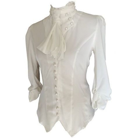 Ivory Cream Steampunk Gothic Victorian Button Blouse Top (16):... (58 CAD) ❤ liked on Polyvore featuring tops, blouses, cream blouse, button blouse, steampunk blouse, gothic blouse and white top Victorian Pirate, Pirate Blouse, Steampunk Blouse, White Ruffle Shirt, Gothic Blouse, Steampunk Pirate, Victorian Blouse, White Ruffle Blouse, Gothic Tops