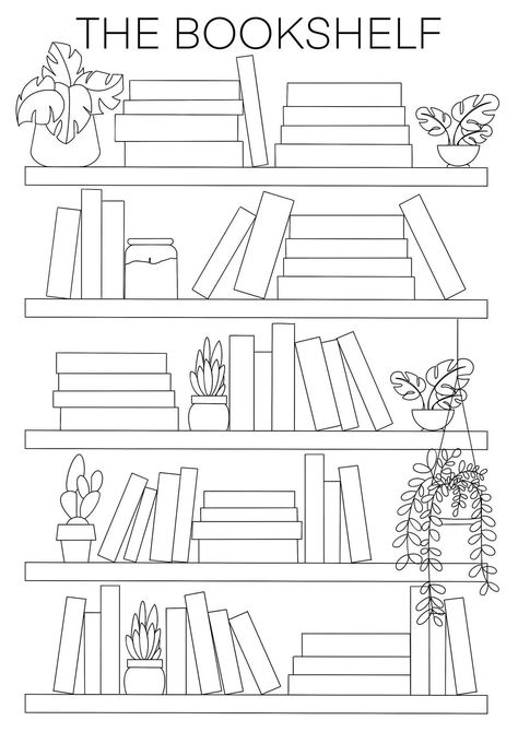 Bookshelves Template, Tbr Bookshelf Template, To Be Read Template, Blank Bookshelf Template, Book Journal Bookshelf, Book Reading Template, Reading Journal Bookshelf, Books Read Tracker, Bookshelf Template