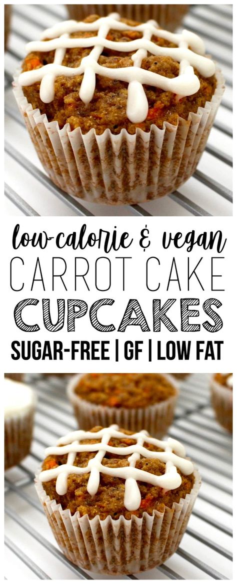 These Vegan Carrot Cake Cupcakes are AMAZING and so easy to make! They're also low-fat, oil-free, sugar-free, gluten-free optional, dairy-free & low-calorie - only 79 calories each! Vegan Carrot Cake Cupcakes, Liquid Butter, Galletas Keto, Healthy Carrot Cake, Vegan Carrot Cake, Healthy Cupcakes, Vegan Whipped Cream, Healthy Carrot Cakes, Vegan Carrot Cakes