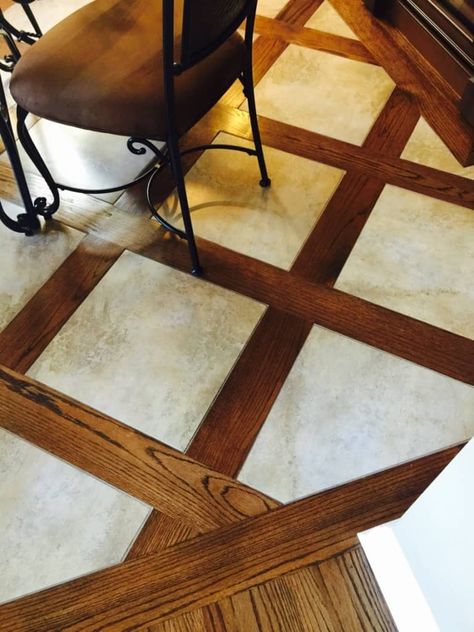 Tile And Wood Floor, Wood Flooring Options, Wood Grain Tile, Faux Wood Tiles, Foyer Flooring, Wood Floor Design, Wood Tile Floors, Tile Ceramic, Traditional Tile