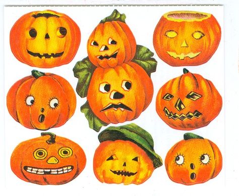 #Halloween #vintage #pumpkins Vintage Pumpkin Faces, Vintage Pumpkins, Horror Vibes, Chenille Ornaments, Autumn Favorites, Autumn Scrapbook, Vintage Pumpkin, 90s Halloween, Library Display