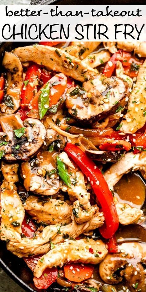 This better than takeout chicken stir fry recipe is packed full of fresh veggies and covered in a flavor-packed garlic and ginger sauce. #chickendinner #stirfry #chinesefood Stir Fry Recipes Healthy, Chicken Stir Fry Recipe, Easy Chicken Stir Fry, Wok Recipes, Stir Fry Recipes Chicken, Garlic And Ginger, Better Than Takeout, Stir Fry Recipe, Ginger Sauce