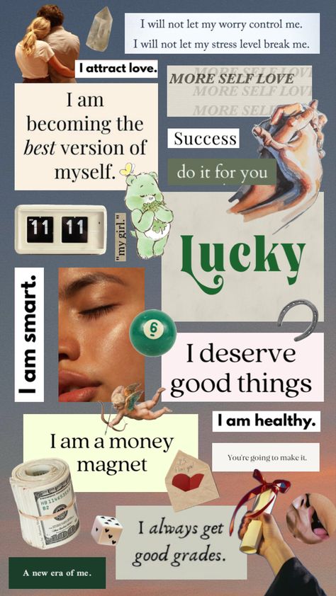 #manifest #moodboards #luck #goodomens #love #happy #green Good Luck Wallpaper, Luck Wallpaper, Relationship Vision Board, Vision Board Themes, Money Wallpaper Iphone, Lucky Wallpaper, Spiritual Wallpaper, Vision Board Manifestation, Eat Pray Love