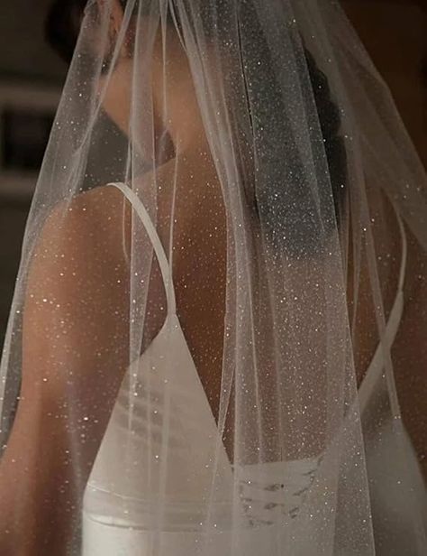 Amazon.com: ELAWBTY 1 T Plain Glitter Tulle Veil 5 M Long Wedding Bridal Veil F47 Ivory : Everything Else Champagne Veil, Sparkle Veil, Wedding Veil Cathedral, Elegant Veils, Princess Christmas, Veil Cathedral, Layered Veil, Cathedral Wedding Veils, Veil Accessories