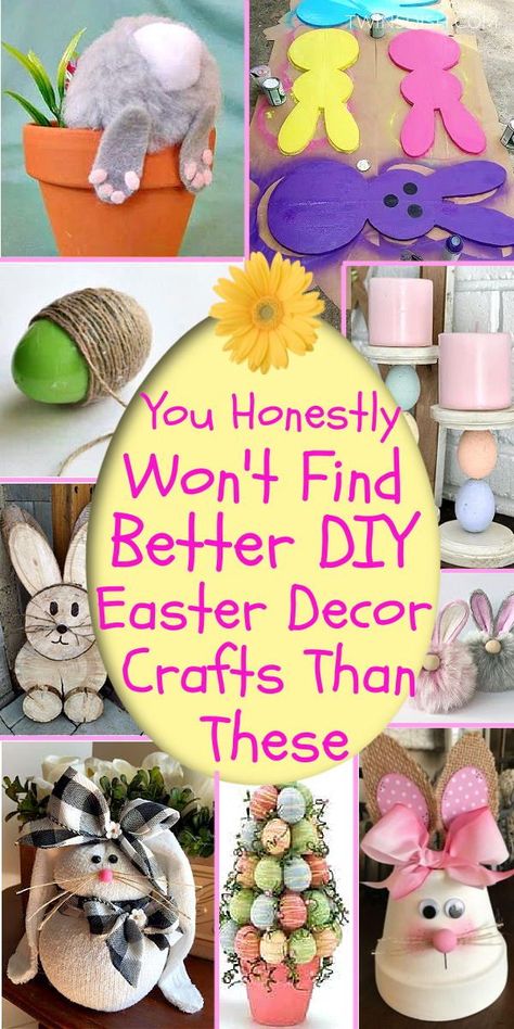 Adorable DIY Spring and Easter crafts and decorations that are easy enough for kids to make. The absolute best of the best ideas for your celebration. Easter Decor Crafts, Diy Easter Decor, Easter Decor Ideas, Easter 2024, Farmhouse Crafts, Easter Garland, Country Chic Cottage, Easy Easter Crafts, Diy And Crafts Sewing