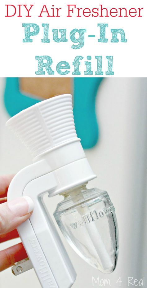 DIY Air Freshener Plug In Refill Diy Hanging Shelves, Diy Air Freshener, Wine Bottle Diy Crafts, Wine Bottle Diy, Floating Shelves Diy, Diy Spring, Diy Cleaners, Cleaners Homemade, Mason Jar Diy