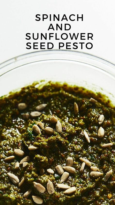 Spinach and Sunflower seed pesto https://bayevskitchen.com/sunflower-pesto/ Sunflower Pesto, Sunflower Seed Pesto, Sunflower Seed Recipes, Pesto Uses, Gluten Free Pesto, Spinach Pesto, How To Make Pesto, Spinach Leaves, Frozen Spinach