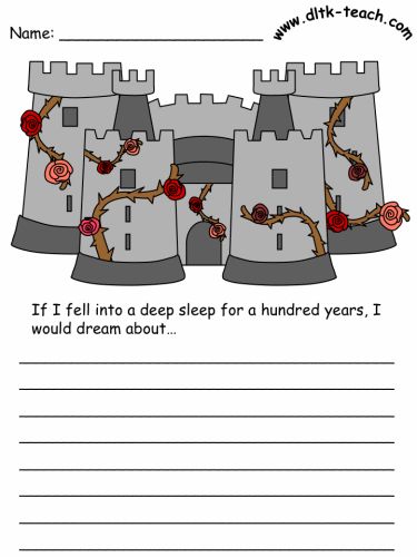 Sleeping Beauty writing prompts Sleeping Beauty Craft, Sleeping Beauty Activities, Writing Prompts Creative, Fantasyland Disneyland, Fairy Tales Preschool, Creative Writing Worksheets, Fairy Tale Story, Elementary Writing Prompts, Fairy Tale Activities