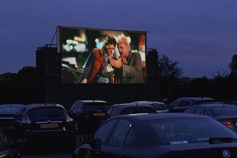 Enjoy a movie outdoors with tickets for four people in one car to Moonbeamers Drive-In Cinema in Billericay, with popcorn included. Drive Through Cinema, Car Movie Night, Director Board, Night Cinema, Car Cinema, Drive In Cinema, Doors Movie, Car Movie, Birthday Movie