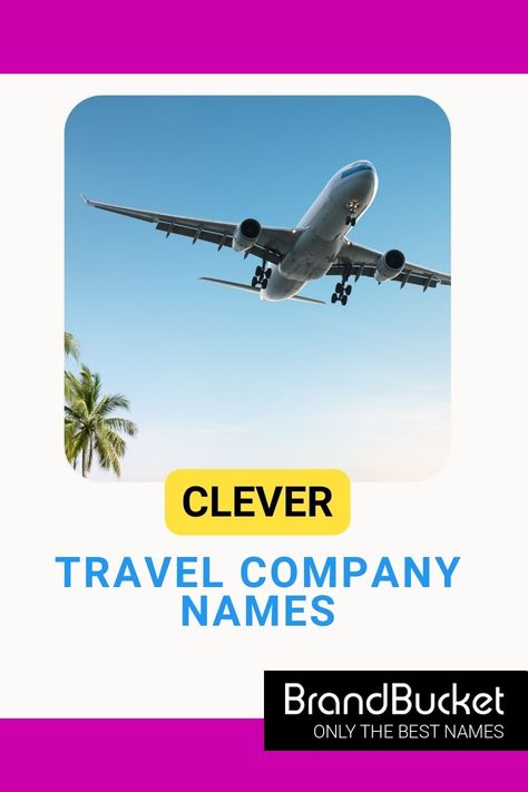 This curated and catchy list of travel company name ideas will give you the inspiration you need to get started with your own travel company. Here you’ll find 50+ catchy brand name ideas for your new business. Check out the name ideas now! travel company logo, travel company branding, travel company logo design, travel company names ideas, travel company names, unique travel company names, names for travel company, tour and travel company name, travel agent company names Travel Company Names, Travel Company Logo, Logo Design Travel, Company Names Ideas, Brand Name Ideas, Company Name Ideas, Logo Travel, Names Unique, Business Check