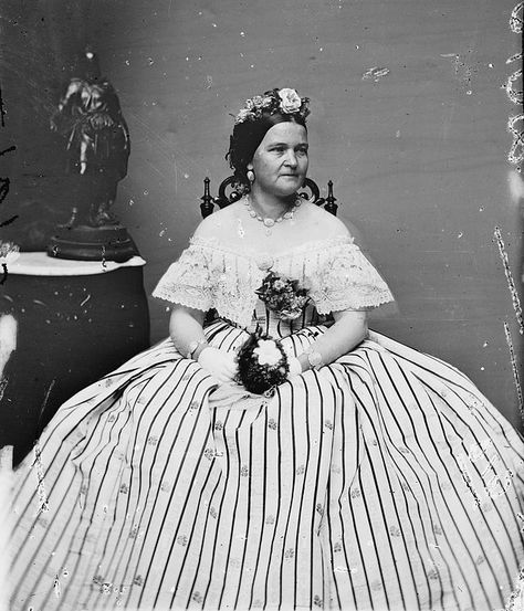 Mary Todd Lincoln, 1860s Abe Lincoln Costume, Mary Lincoln, Mary Todd Lincoln, Female Heroines, Curious People, Interesting History, Historical Dresses, Us Presidents, Library Of Congress