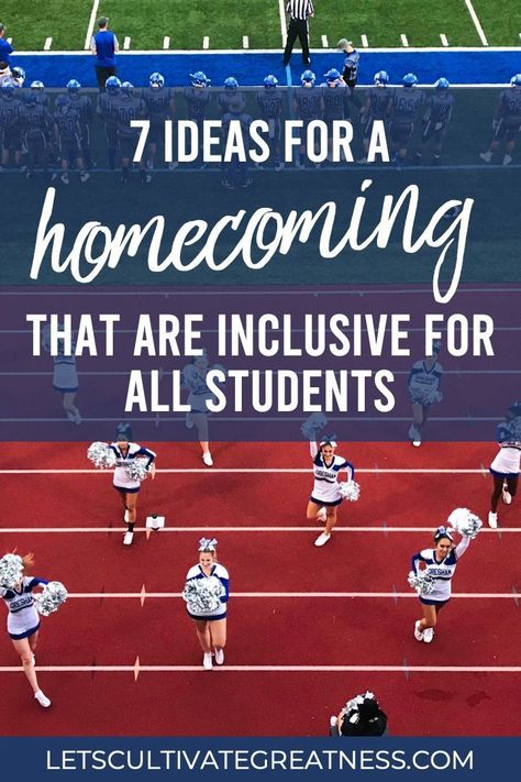 Make this year’s Homecoming week one that includes every student. This blog post includes tips and ideas for creating inclusive events, everything from Homecoming royalty to spirit assembly games, to dress-up themes. This is a must-read for any middle or high school student council advisor. Middle School Dance Ideas, High School Student Council, Middle School Student Council, Student Council Activities, Assembly Games, Leadership Ideas, School Dance Ideas, School Spirit Week, Homecoming Spirit Week