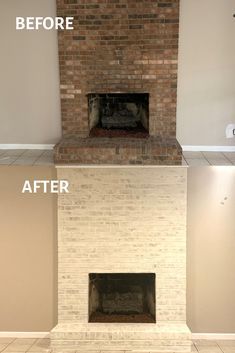 German Schmear Brick Fireplace, Update A Brick Fireplace, German Schmear Fireplace, Update Brick Fireplace, Mortar Wash, Black Tile Fireplace, White Wash Brick Fireplace, German Schmear, Lantern House