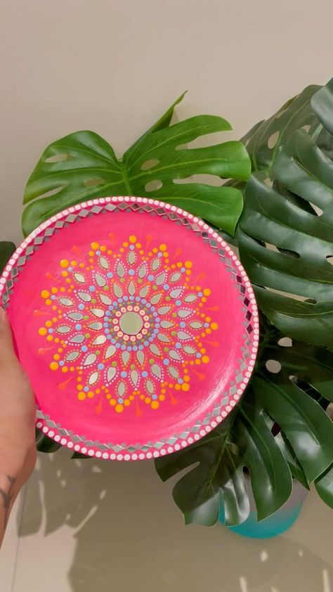 Mirror wall plate | Thali decoration ideas, Handmade wall art, Diy paper crafts decoration Thali Decoration Ideas Handmade, Pinterest Mirror, Arti Thali Decoration, Wall Art Mirror, Thali Decoration, Thali Decoration Ideas, Art Mirror, Diy Diwali Decorations, Mirror Crafts