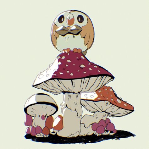 Rowlett Pokemon, Pokemon Tattoo, Incredible Art, Pokemon Oc, Cute Pokemon Pictures, Nintendo Art, The Mushroom, Pokemon Drawings, Pokemon Fan Art