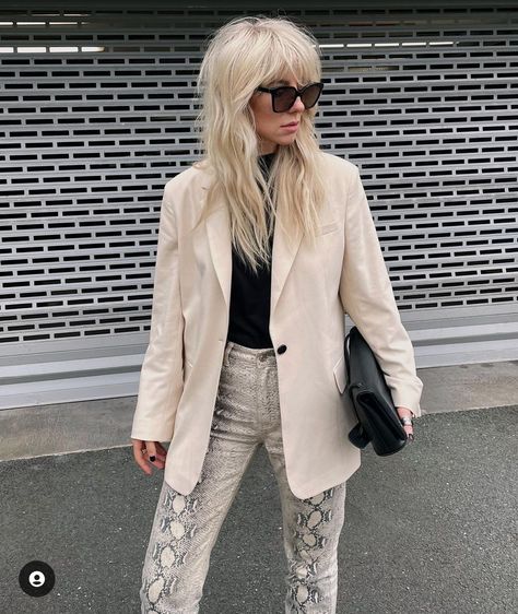 Beige tones, snake skin pants Snake Pants Outfit, Snake Skin Pants, Snake Pants, Heavy Fringe, Beige Tones, Beige Coat, Pants Outfit, Snake Skin, Duster Coat