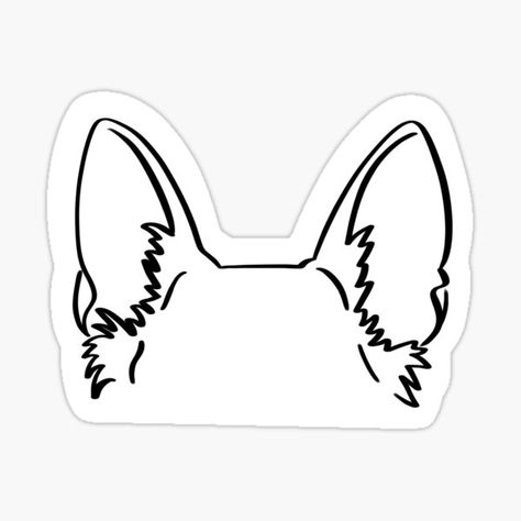 German Shepherd Line Art Tattoo, German Shepherd Ears Outline, German Shepard Ears Outline, German Shepard Ear Tattoo, Simple German Shepherd Tattoo Outline, German Shepherd Ears Tattoo Outline, German Shepherd Ear Tattoo, German Shepherd Ears Tattoo, Malinois Tattoo