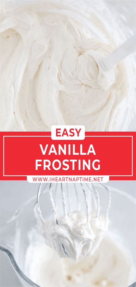 Big Batch Frosting Recipe, Easy Vanilla Frosting Simple, Light Vanilla Frosting, Easy Frosting For Cake, Best Vanilla Frosting Recipe, Vanilla Frosting Recipe For Cake, White Frosting Recipe For Cake, Vanilla Icing Recipe Easy, Vanilla Frosting For Cake