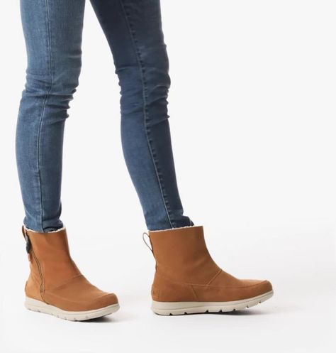 Women's Sorel™ Explorer Zip Boot | SOREL Sorel Womens Boots Outfits, Womens Boots Outfits, Sorel Womens Boots, Sorrel Boots, Sorel Booties, Sorel Explorer, Sorel Boots Womens, Comfy Boots, All Weather Boots