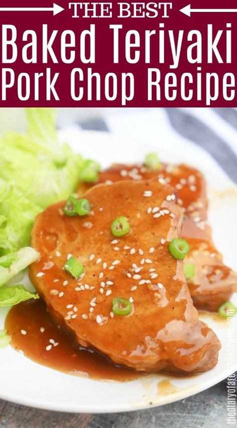 Easy dinner recipe that the family loves. Teriyaki Pork Chops #dinner #pork Teriyaki Pork Chops In The Oven, Baked Teriyaki Pork Chops, Teriyaki Pork Chops, Dinner Pork, Teriyaki Pork, Pork Dinners, Pork Chop Dinner, Diner Recipes, Baked Pork