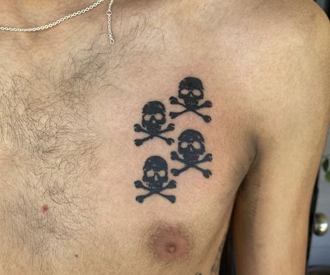 Skull Tattoo Patchwork, Skull And Crossbones Tattoo, Skull And Bones Tattoo, Misfits Tattoo, Ankle Tattoo Men, Bone Tattoos, Cross Bones, Vintage Skull, Ankle Tattoo