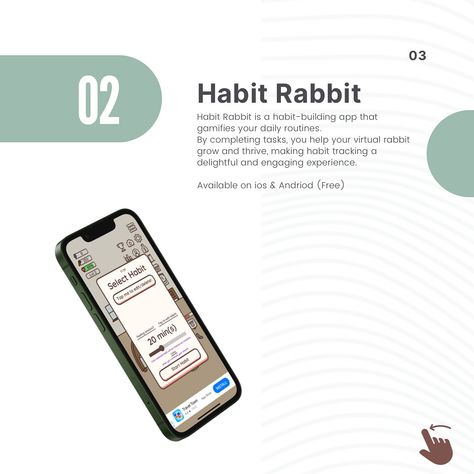 Turn your productivity into a cozy experience with these delightful games! 🌟 1. Pomofarm: Combines the Pomodoro technique with farming simulation, letting you grow and care for a digital farm while managing tasks. It’s perfect for staying productive in a relaxing environment. Available on Steam (Paid). 2. Habit Rabbit:This cute app gamifies habit-building. Help your virtual rabbit grow by completing tasks, making habit tracking fun and engaging. Available on iOS & Android (Free). 3. Cozy T... The Pomodoro Technique, Digital Workspace, Staying Productive, Habit Building, Notion Aesthetic, Relaxing Environment, Pomodoro Technique, Habit Tracking, Cute App