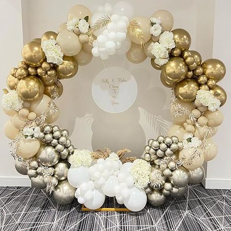 White Sand Balloos Garland Chrome Gold Silver Balloon Arch Kit Birthday Party Bridal Baby Shower Silver Balloon Arch, Wedding Anniversary Decorations, Balloon Arch Kit, Balloon Wedding, Silver Balloon, 25th Wedding Anniversary, Anniversary Decorations, White Balloons, Arch Kit