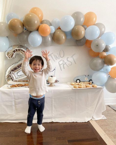 Victoria Nguyen on Instagram: “Two fast! ✌️🚙 We blink and my little baby Elliot is 2! Happy birthday to my loving, sweet, funny, smart boy 🤍 #2yearsold #twofast #2under2…” Happy Birthday 2 Year Boy, Page Background Design, 2 Happy Birthday, Birthday Background Design, Simple Birthday Decorations, Car Theme, Smart Boy, Birthday Themes For Boys, Car Themes