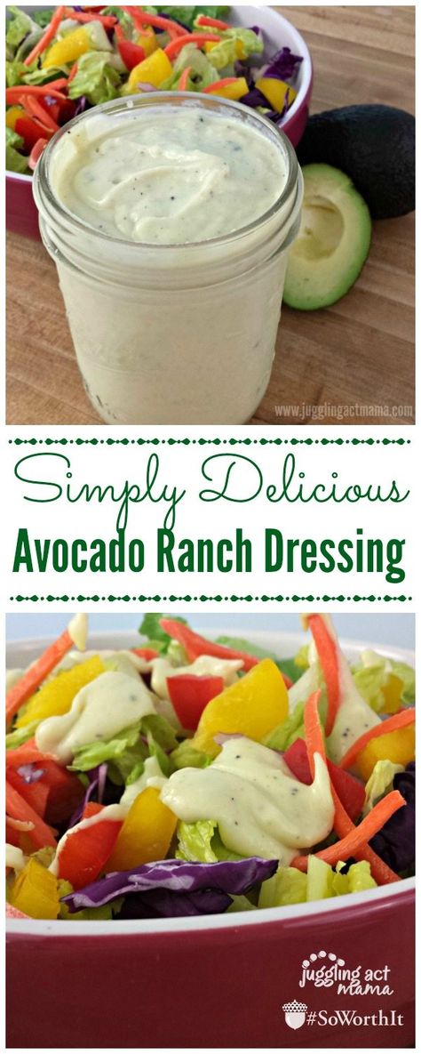 Easy Ranch Dressing, Creamy Avocado Ranch Dressing, Avocado Ranch Dressing, Avocado Ranch, Clean Eating Lifestyle, Ranch Dressing Recipe, Ranch Salad Dressing, Whole 30 Diet, Wiener Schnitzel