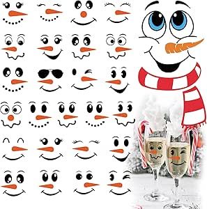 26 PCS Snowman Face Stickers for Crafts Christmas Vinyl Snowman Face Decals for Ornaments Glass Water Bottles Cup Window Wall Christmas Decorations (26Pcs Snowman Face) Snowman Face Svg, Snowman Svg, Christmas Vinyl, Man Face, Illustration Noel, Snowman Faces, Christmas Planner, Diy Vinyl, Girl Christmas