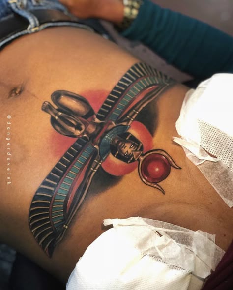 Check out @simonelovee ❤️ Black Cleopatra Tattoo, Egyptian Tattoo Black Women, Ma’at Tattoo, Women Stomach Tattoos Ideas, Akasha Tattoo, Ancestor Tattoo, African Medusa Tattoo, Sternum Tattoo Black Women, Black Goddess Tattoo