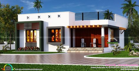 Box type single floor house Box Type House Design, Box Type House, One Floor House Plans, Single Floor House Design, House Plans With Pictures, Flat Roof House, House Facades, Small House Elevation, Best Modern House Design