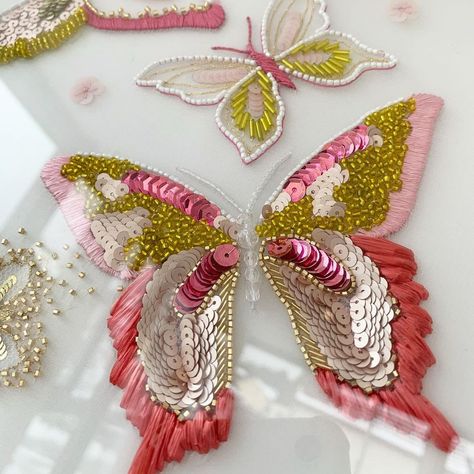 I B Y L I P P O L D’s Instagram profile post: “Tambour Embroidery #tambour #embroidery #love #luneville #broderie #savoirfaire #sticken #ibylippold #wiesbaden #diy #butterfly” Fashion Embellishment Details, Hand Work Butterfly Design, Butterfly Drawing Embroidery, Tambour Embroidery Patterns, Butterfly Embroidery Designs, Clio Peppiatt, Embroidery Butterfly, Tambour Beading, Beading Embroidery