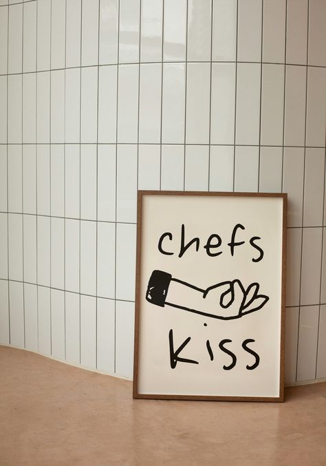 White Packaging, Cream Art, Chefs Kiss, Kitchen Posters, Classroom Walls, The Chef, School Classroom, Frame Decor, Fun Decor