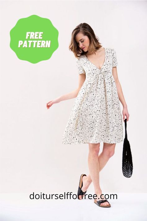 V-Neckline Dress Sewing Pattern (Sizes 34-44 Eur) - Deep V-Neckline Sewing Patterns Free Woman, Modern Dress Patterns Women, Love Sewing Magazine Free Pattern, New Look Patterns Dress, Pdf Dress Pattern Women, Free Dress Patterns For Women Plus Size, Free Pdf Dress Patterns For Women, Free Summer Dress Patterns For Women, Free Pdf Patterns Sewing For Women