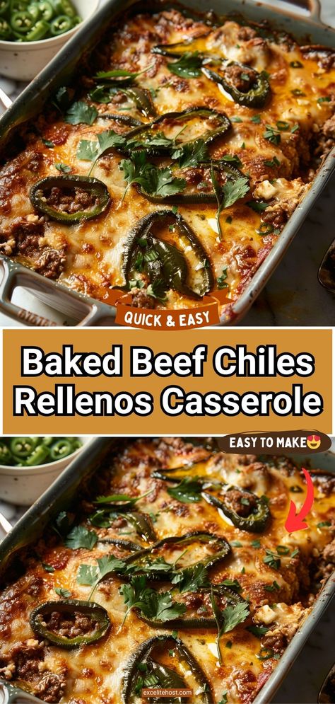 Baked Beef Chiles Rellenos Casserole Poblano Chili Relleno Casserole, Recipes With Chile Poblano, Baked Beef Chili Relleno Casserole, Chili Relleno Recipe Casseroles, Poblano Pepper Casserole Recipes, Ground Beef Poblano Pepper Recipes, Poblano Casserole Recipes, Stuff Poblano Peppers, Smoked Poblano Pepper Recipes