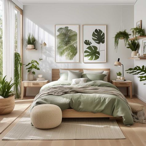 Sage Green Room Ideas Bedroom, Modern Scandinavian Bedroom, Apartment Planning, Ruangan Studio, Arranging Bedroom Furniture, 2024 Bedroom, Airbnb Decor, Girl Apartment, Sage Green Bedroom