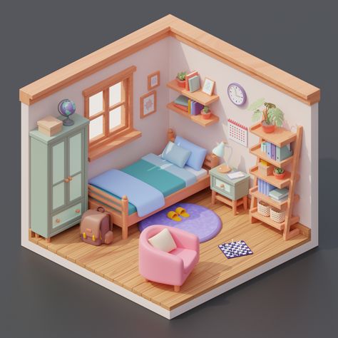 Isometric Art Room 3d, Blender 3d Isometric Room, Isometric Art Blender, Blender Room 3d, Isometric 3d Art, Isometric Room Design, Blender 3d Room, Blender Room Design, Isometric 3d Room