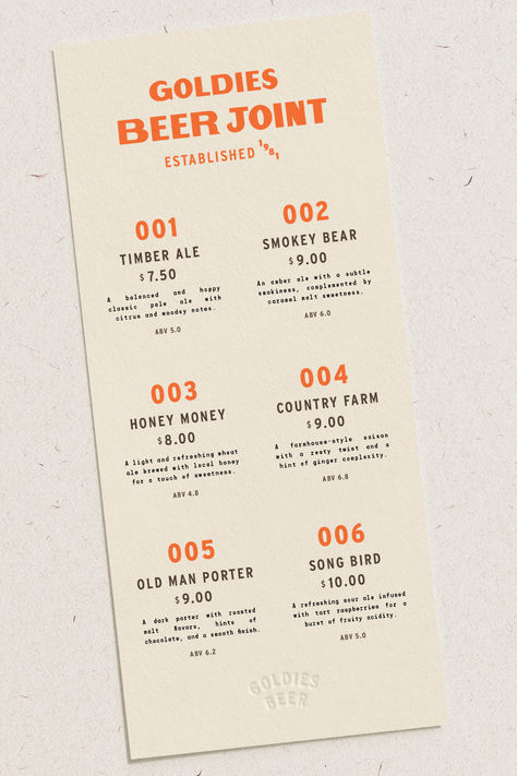 Vintage Bar Menu Design, Take Out Menu Design, Industrial Menu Design, American Menu Design, Mobile Bar Branding, Restaurant Identity Design, Cool Menu Design, Fun Menu Design, Retro Menu Design