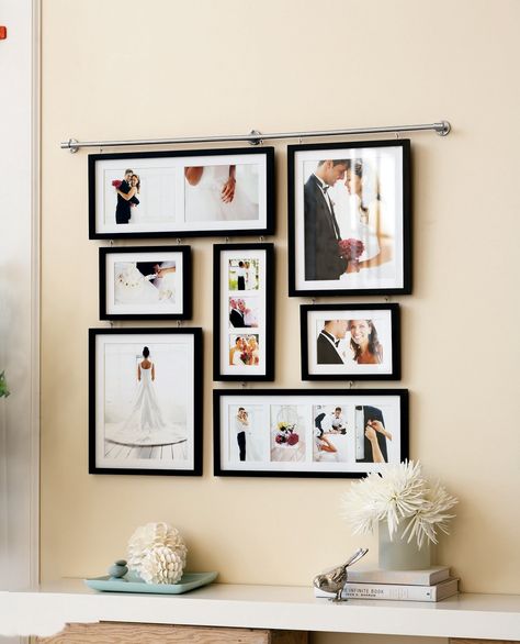 Fun Picture Frame Ideas | ... in a fun and stress free way. I will be Watching Over Your Big Day Wedding Photo Wall Display, Wedding Gallery Wall, Wedding Picture Walls, Picture Display Wall, Housing Decor, Wedding Photo Walls, Photowall Ideas, Wedding Photo Display, Photo Wall Display