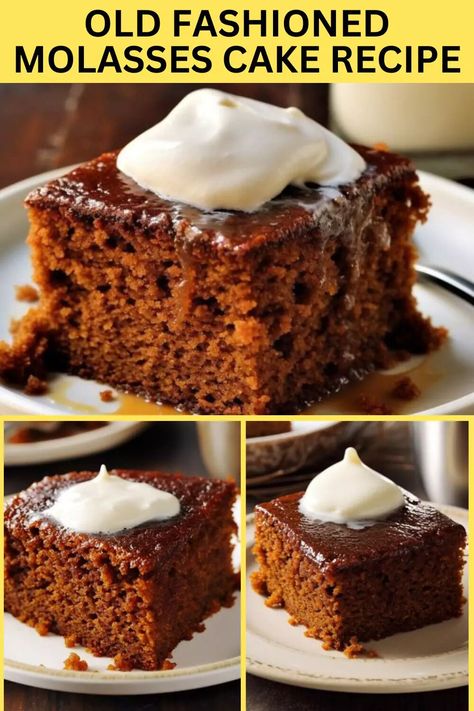 Old Fashioned Molasses Cake, Molasses Cake Recipe, Molasses Cake Old Fashion, Molasses Bread Recipe, Bread In A Can, England Recipes, Molasses Cake, Molasses Bread, Molasses Recipes