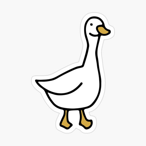 Silly Goose Drawing, Goose Drawing Simple, Goose Doodle, Silly Goose Tattoo, Goose Cartoon, Cartoon Goose, Goose Drawing, Goose Tattoo, Goose Sticker