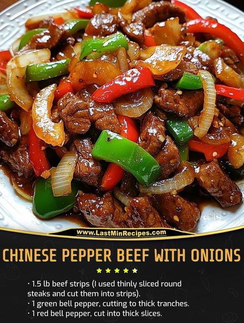 Easy and tasty recipes | Chinese Pepper Beef With Onions | Facebook Chinese Beef And Pepper Stir Fry, Sizzling Chinese Pepper Steak And Onions, Sizzling Chinese Pepper Steak With Onions, Beef With Onions, Beef And Peppers, Hibachi Recipes, Easy Suppers, Amish Food, Chinese Pepper Steak