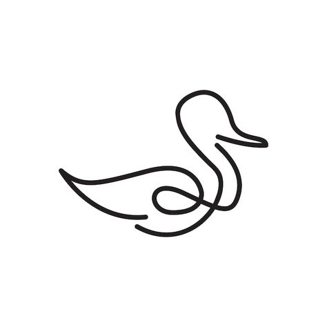 Minimalistic Duck Tattoo, Abstract Duck Tattoo, One Line Duck Tattoo, Duck Line Tattoo, Minimalist Duck Tattoo, Fine Line Duck Tattoo, Single Line Drawing Simple, Tiny Duck Tattoo, Duck Outline Tattoo