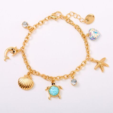 Charm Bracelet Ideas, Seashell Turtle, Charm Bracelet Tattoo, Mitchell Hope, Sea Vibes, Bracelet Tattoo, Crystal Ear Cuff, Tattoo Bracelet, Fantasy Collection