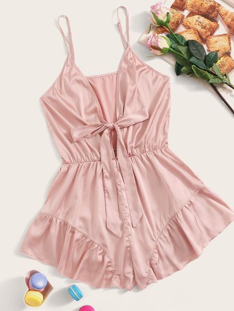 Satin Cami Top, Satin Romper, Mode Turban, Sleepwear Fashion, Romper Bodysuit, Lingerie Outfits, Selling Clothes, Sleepwear Women, First Order